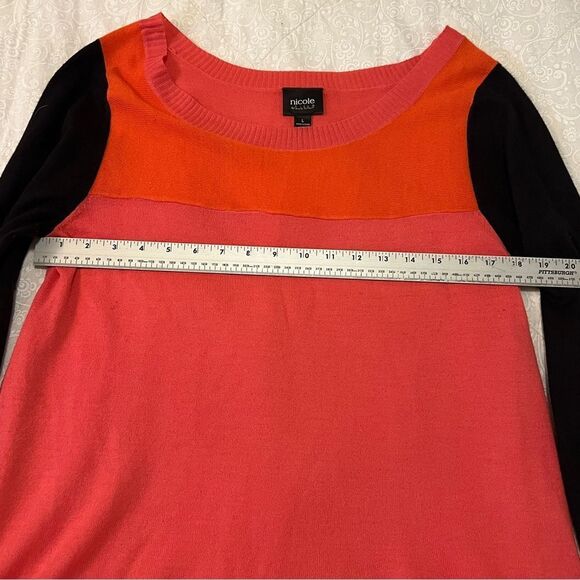 Nicole by Nicole Miller Lightweight Color Block Sweater - Women's Large - Picture 5 of 7